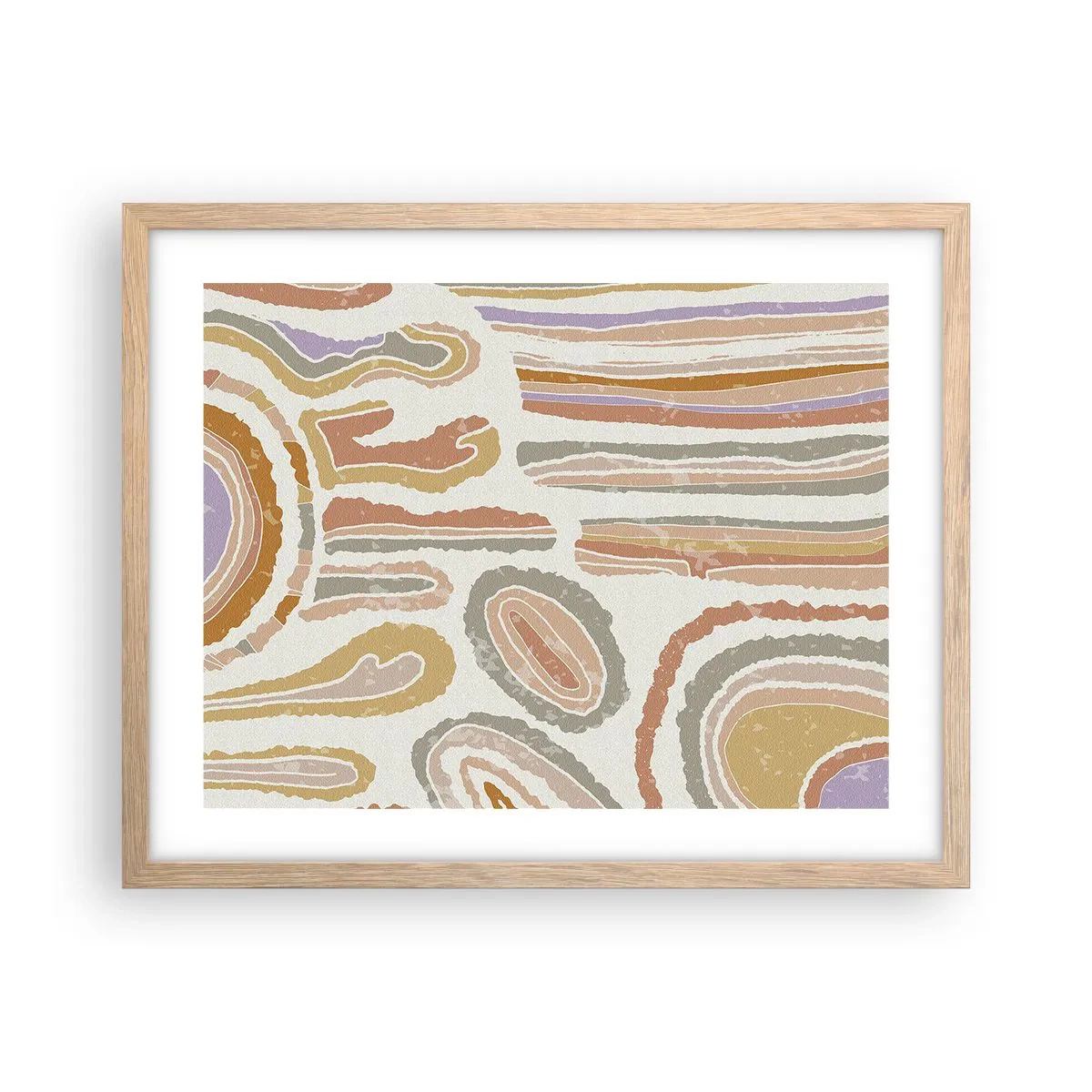 Affisch i ram av ljusek - Färgglada tvärsnitt - 50x40 cm