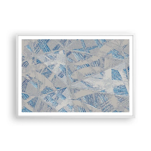 Affisch i vit ram - I en gråblå labyrint - 100x70 cm