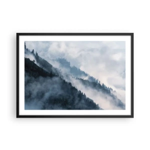 Affisch i svart ram - Fjällens mystik - 70x50 cm