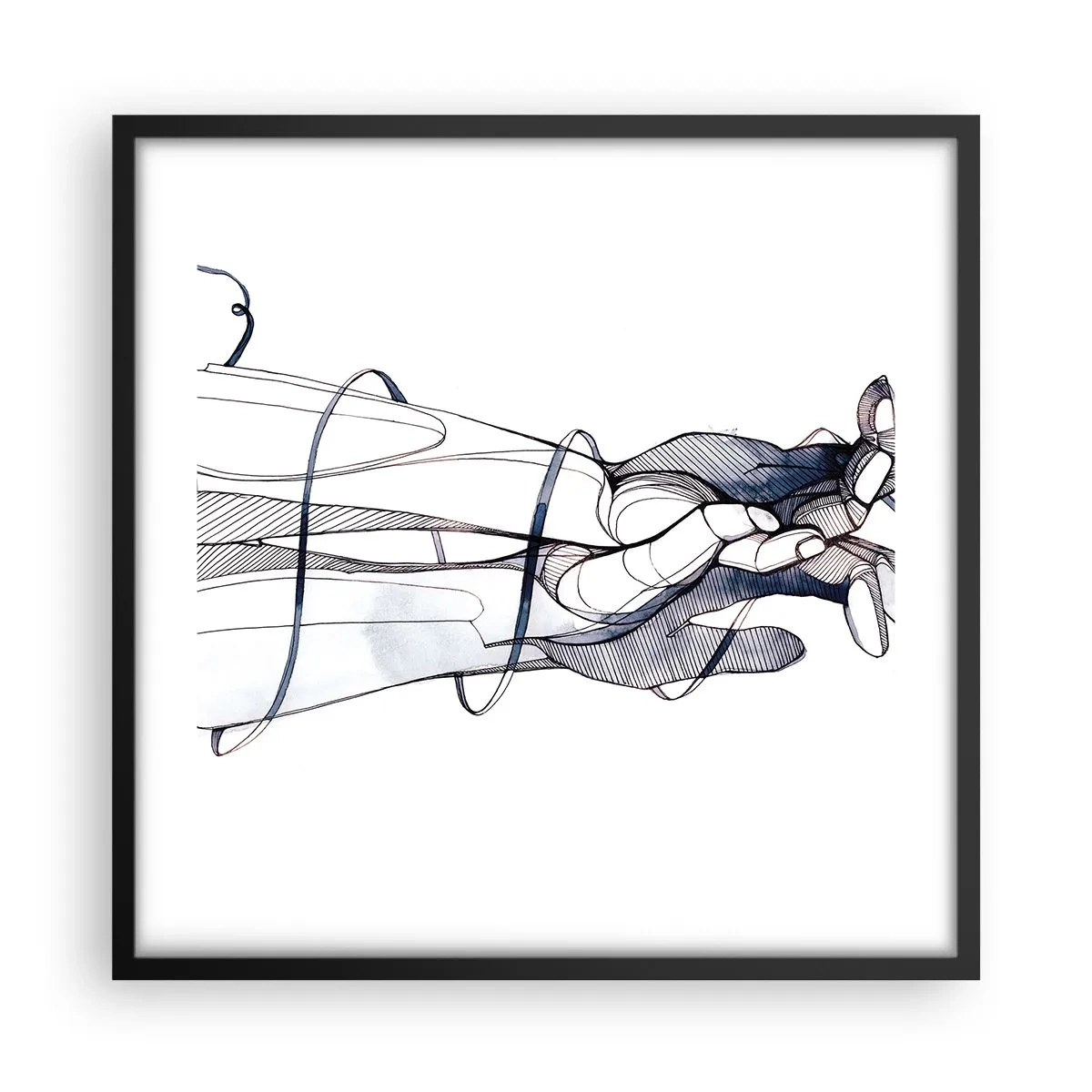 Affisch i svart ram - Smekningens studie - 50x50 cm
