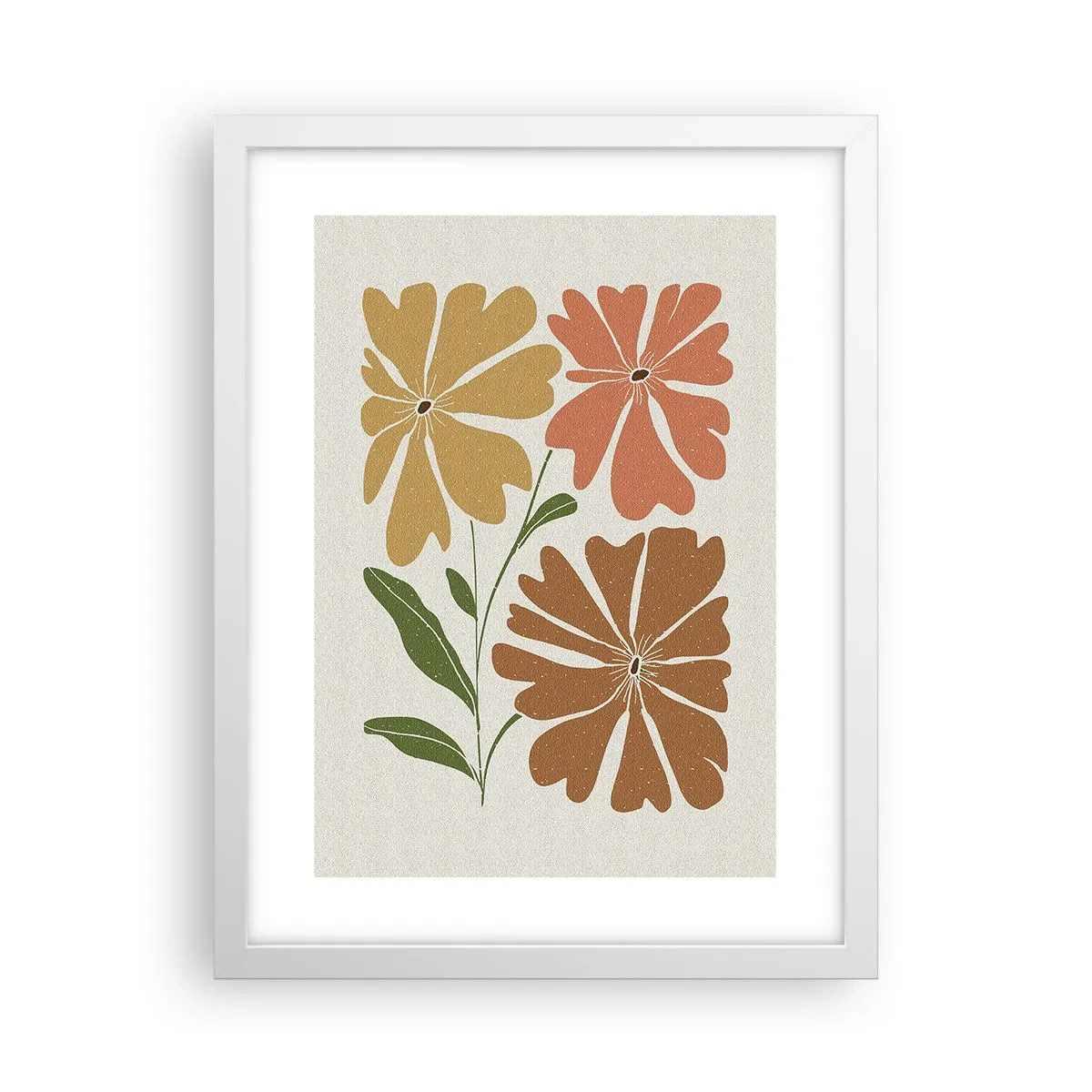 Affisch i vit ram - Natur och geometri - 30x40 cm