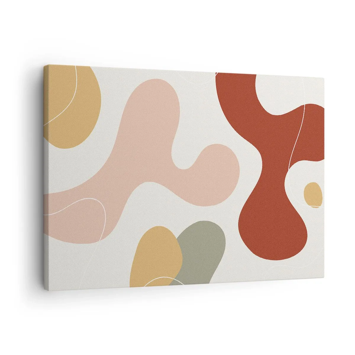 Canvastavla - Bild på duk - En abstrakt komposition i pastellnyanser med dynamiska former. - 70x50cm - Ornamental zig-zack? - Modern väggdekoration för vardagsrum och sovrum ARTTOR