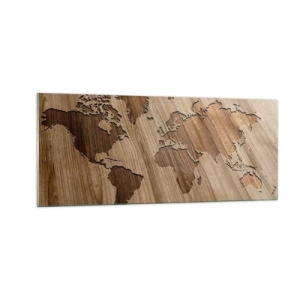 Glastavla - Bild på glas - Världen serverad på bordet - 100x40 cm