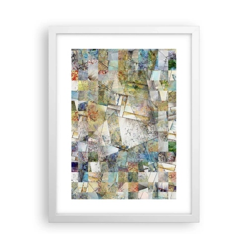 Affisch i vit ram - Geometrisk omblandning - 30x40 cm