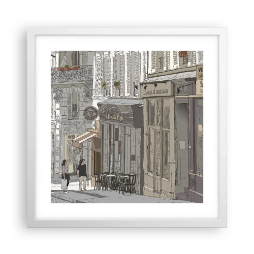 Affisch i vit ram - Stadens nöjen - 40x40 cm
