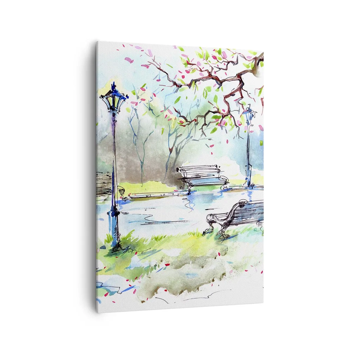 Canvastavla - Bild på duk - Parktystnadens charm - 70x100 cm