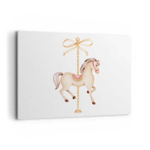 Canvastavla - Bild på duk - Med en graciös trav - 100x70 cm