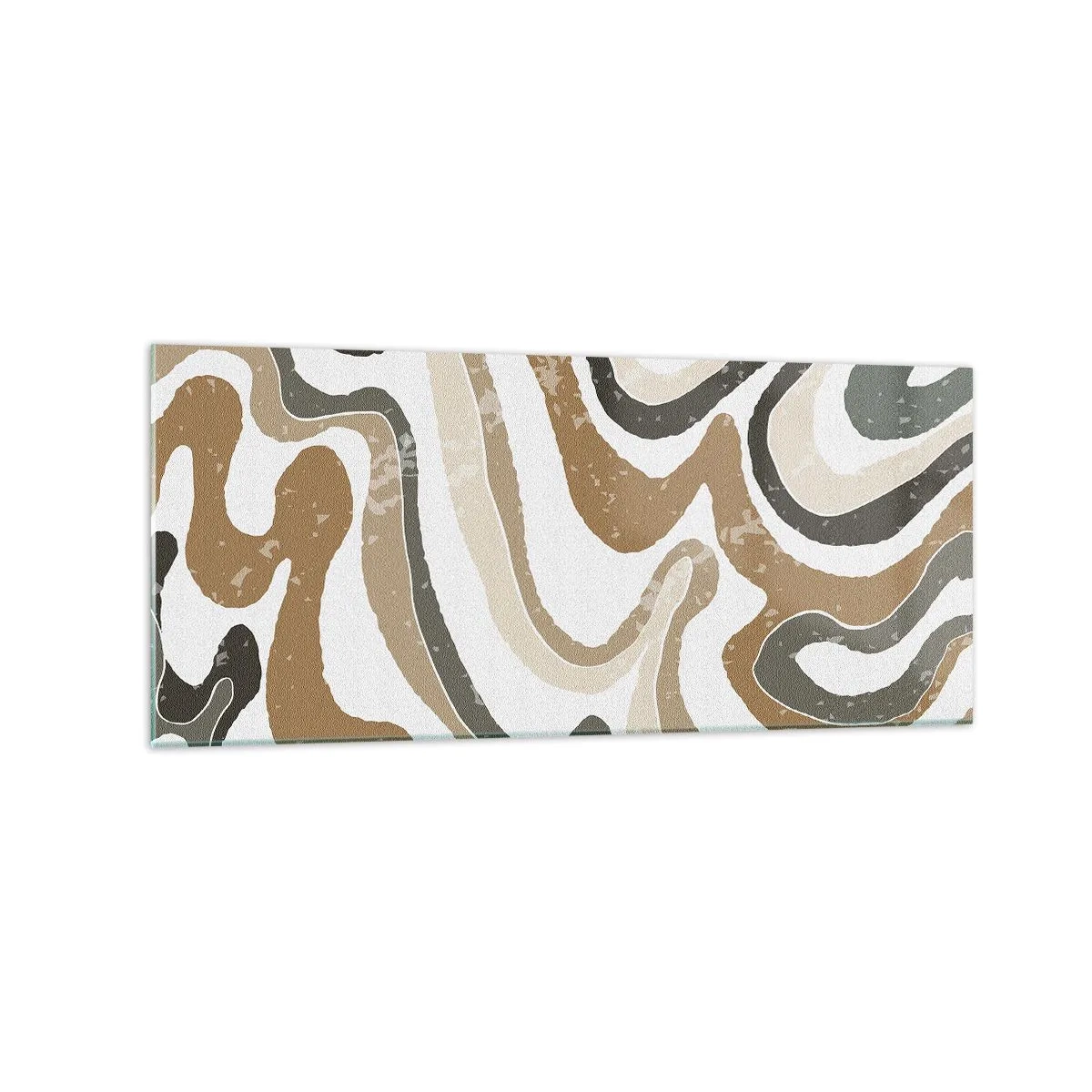 Glastavla - Bild på glas - Meandrar av jordnära färger - 120x50 cm