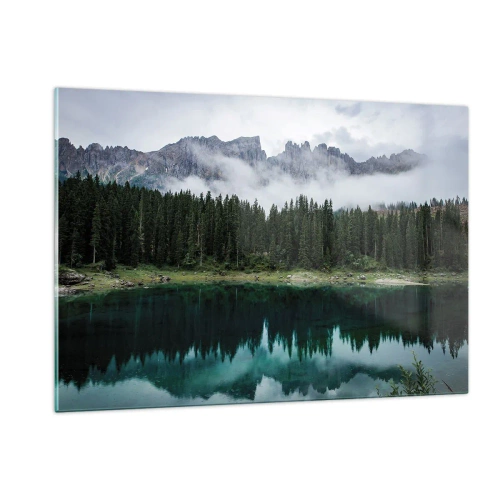 Glastavla - Bild på glas - Tyst, tyst, väck inte sovande vatten... - 120x80 cm