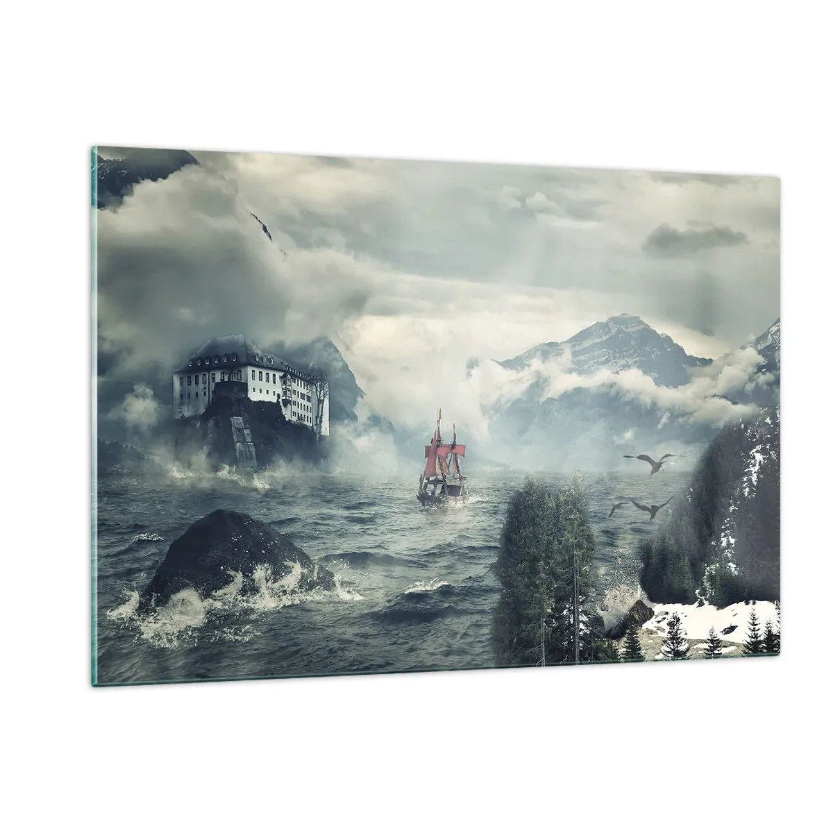 Glastavla - Bild på glas - På magiska vatten - 120x80 cm