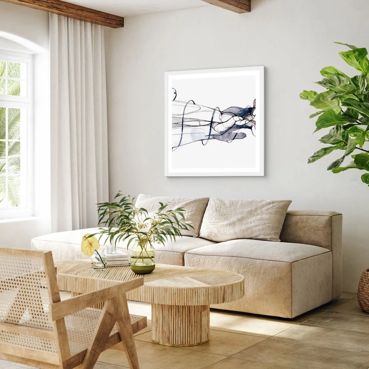 Affisch i vit ram - Smekningens studie - 30x30 cm