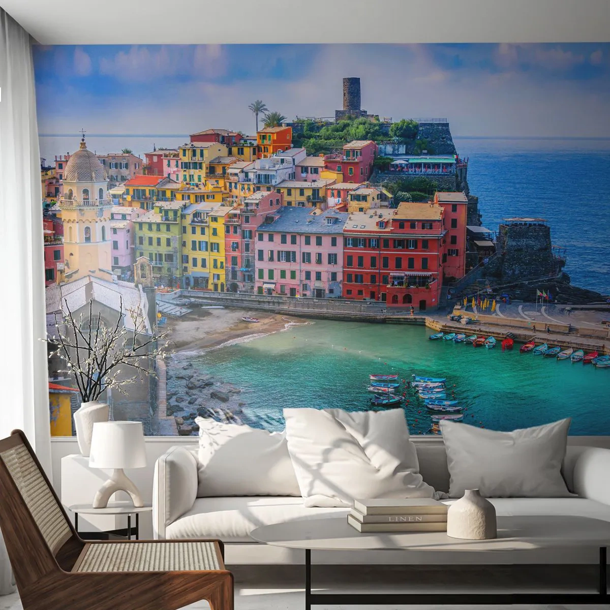Fototapet Premium Canvas - Magisk stad i Medelhavet - Ligurien, Stad, Italien - 450x315 cm