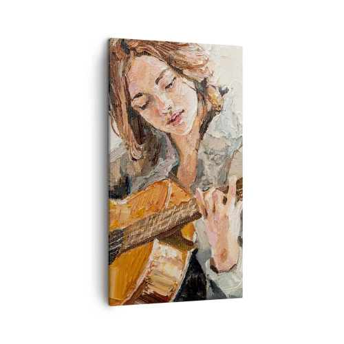Canvastavla - Bild på duk - Konsert för gitarr och en flickas hjärta - 45x80 cm