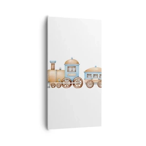 Canvastavla - Bild på duk - Stående vid stationen... - 65x120 cm