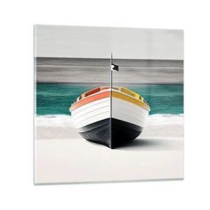 Glastavla - Bild på glas - På sin plats - 40x40 cm