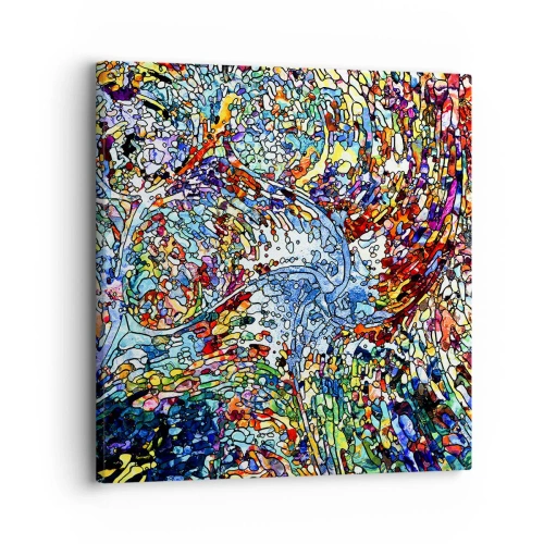 Canvastavla - Bild på duk - Glasmålning - droppar - 30x30 cm