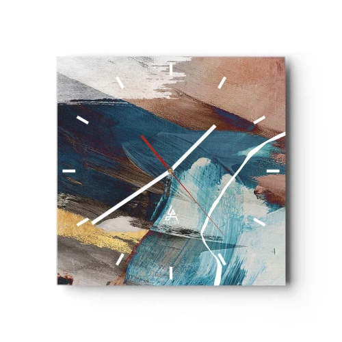 Väggklocka - Klocka på glas - Med styrka och energi - 30x30 cm