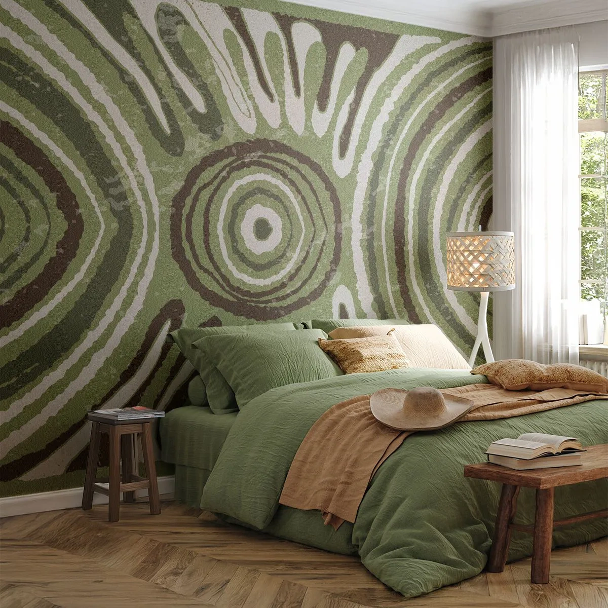 Fototapet Standard Eco - Explosion av känslor - Åldrig, Boho, Bit - 450x315 cm