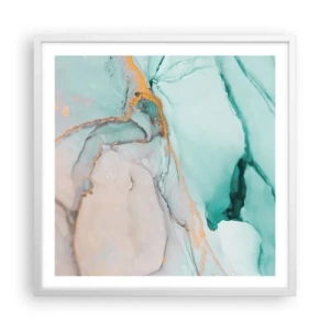 Affisch i vit ram - Formernas och färgernas dans - 60x60 cm