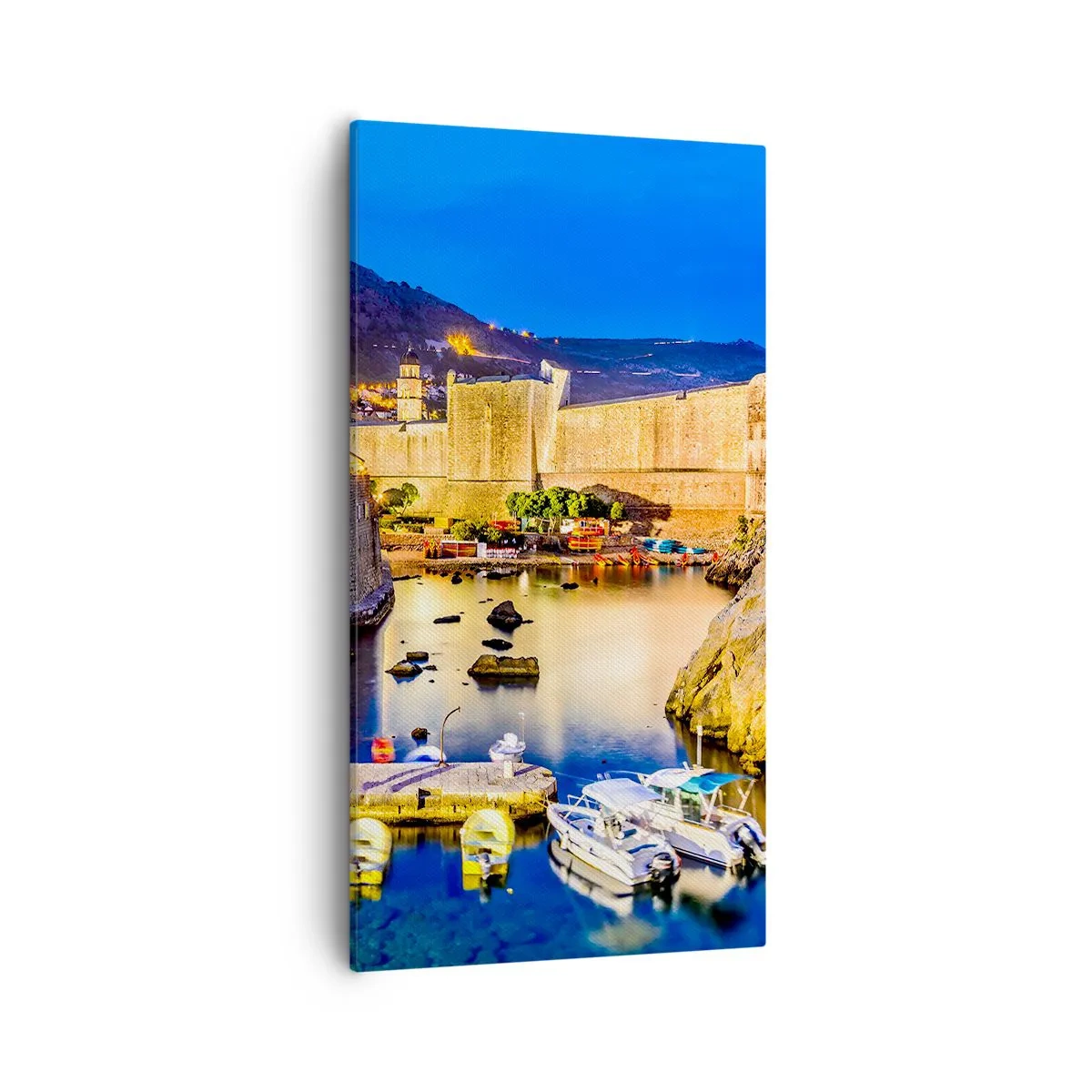 Canvastavla - Bild på duk - Ljus natt över Adriatiska havet - 55x100 cm