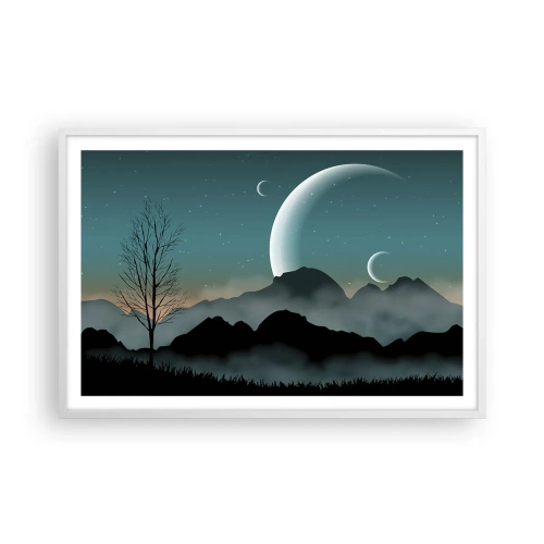 Affisch i vit ram - Stjärniga nattens karneval - 91x61 cm