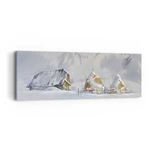 Canvastavla - Bild på duk - I snödalen - 90x30 cm