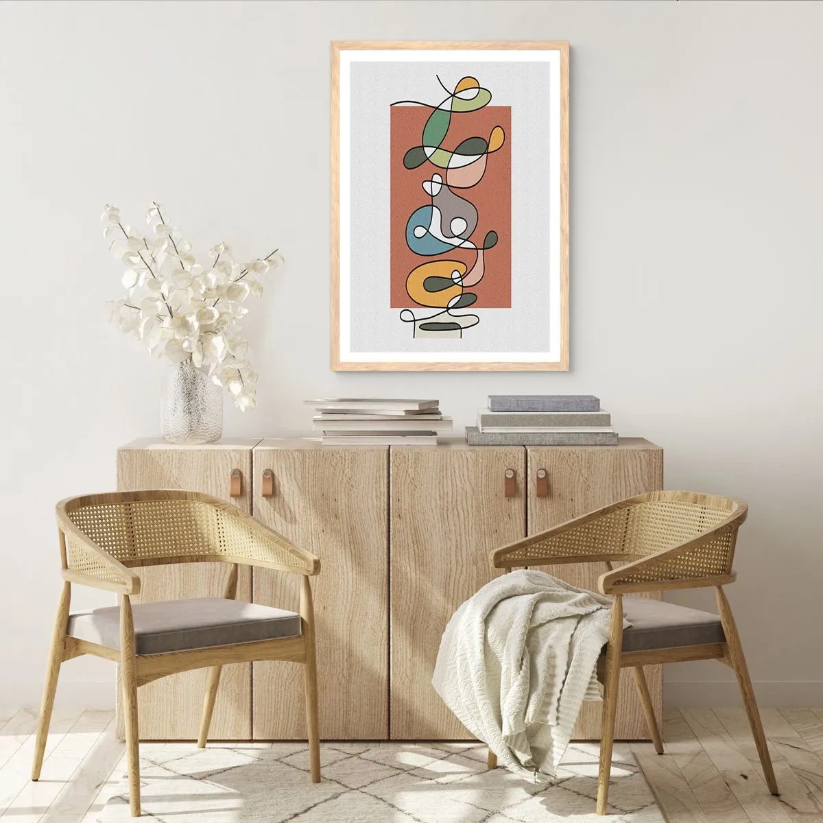 Affisch i ram av ljusek - Abstraktion: en färgglad dans - 40x50 cm