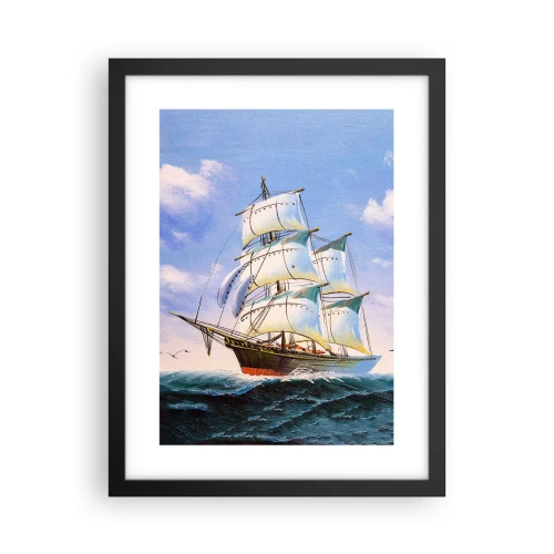 Affisch i svart ram - Stolt med vinden - 30x40 cm