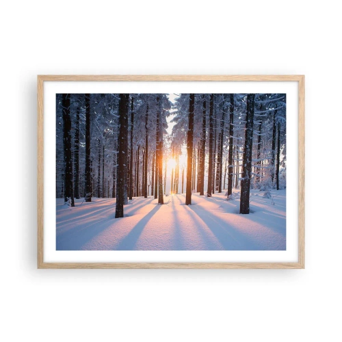 Affisch i ram av ljusek - Tydligt svart på vitt - 70x50 cm