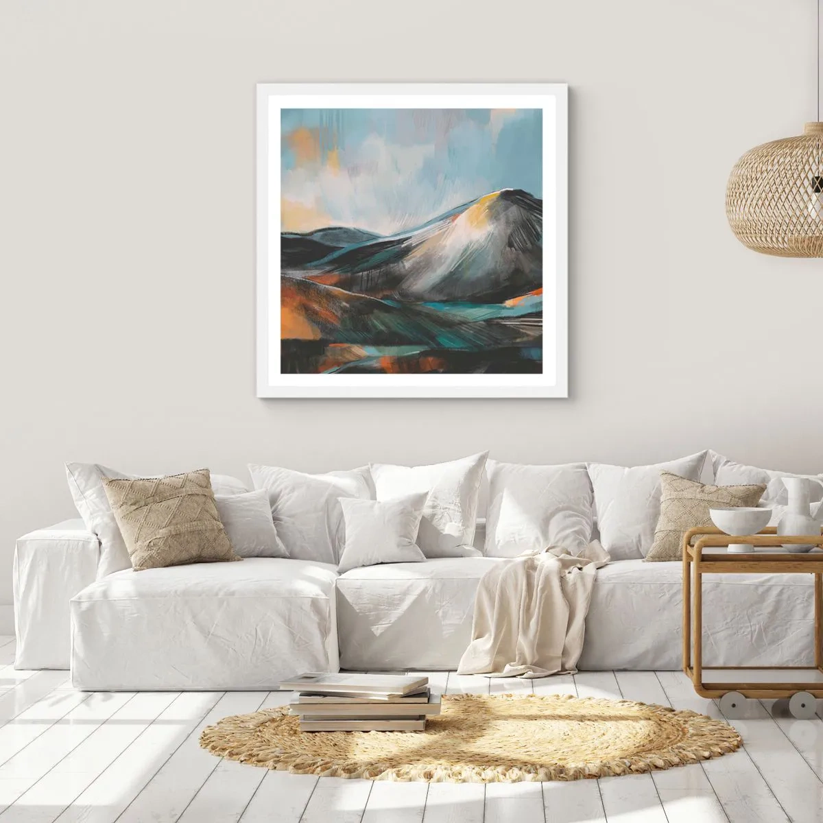 Affisch i vit ram - Råa och vackra - 40x40 cm