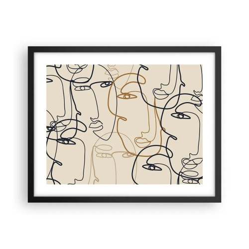 Affisch i svart ram - Mångfaldigad porträtt - 50x40 cm