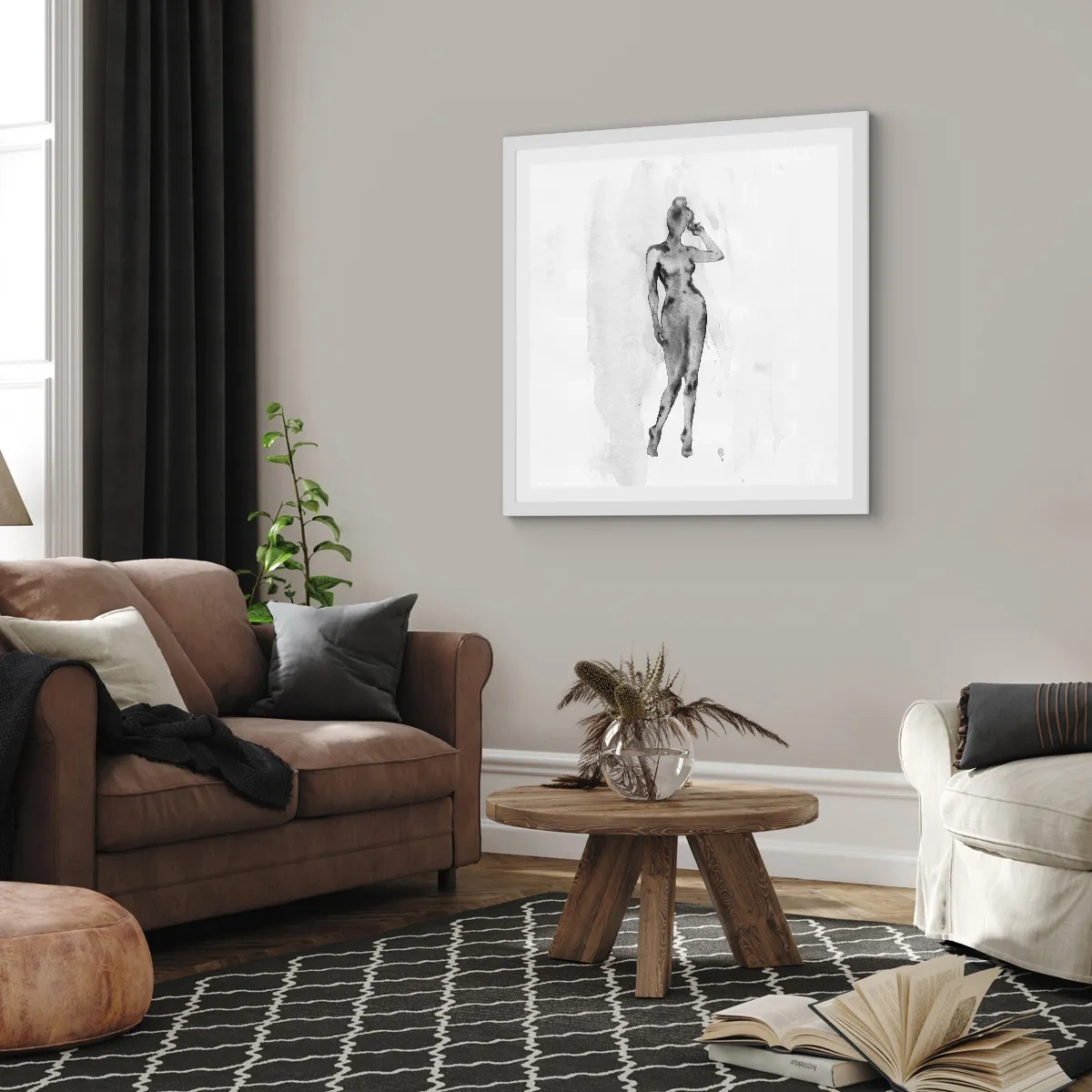 Affisch i vit ram - En studie om kvinnlighetens perfektion - 60x60 cm