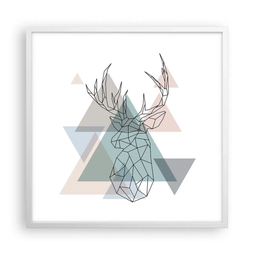 Affisch i vit ram - I en geometrisk skog - 60x60 cm