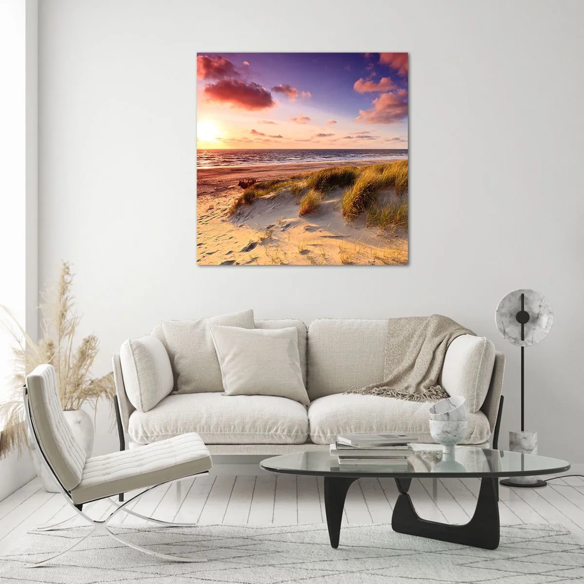 Glastavla - Bild på glas - Luften luktar sommar - 40x40 cm