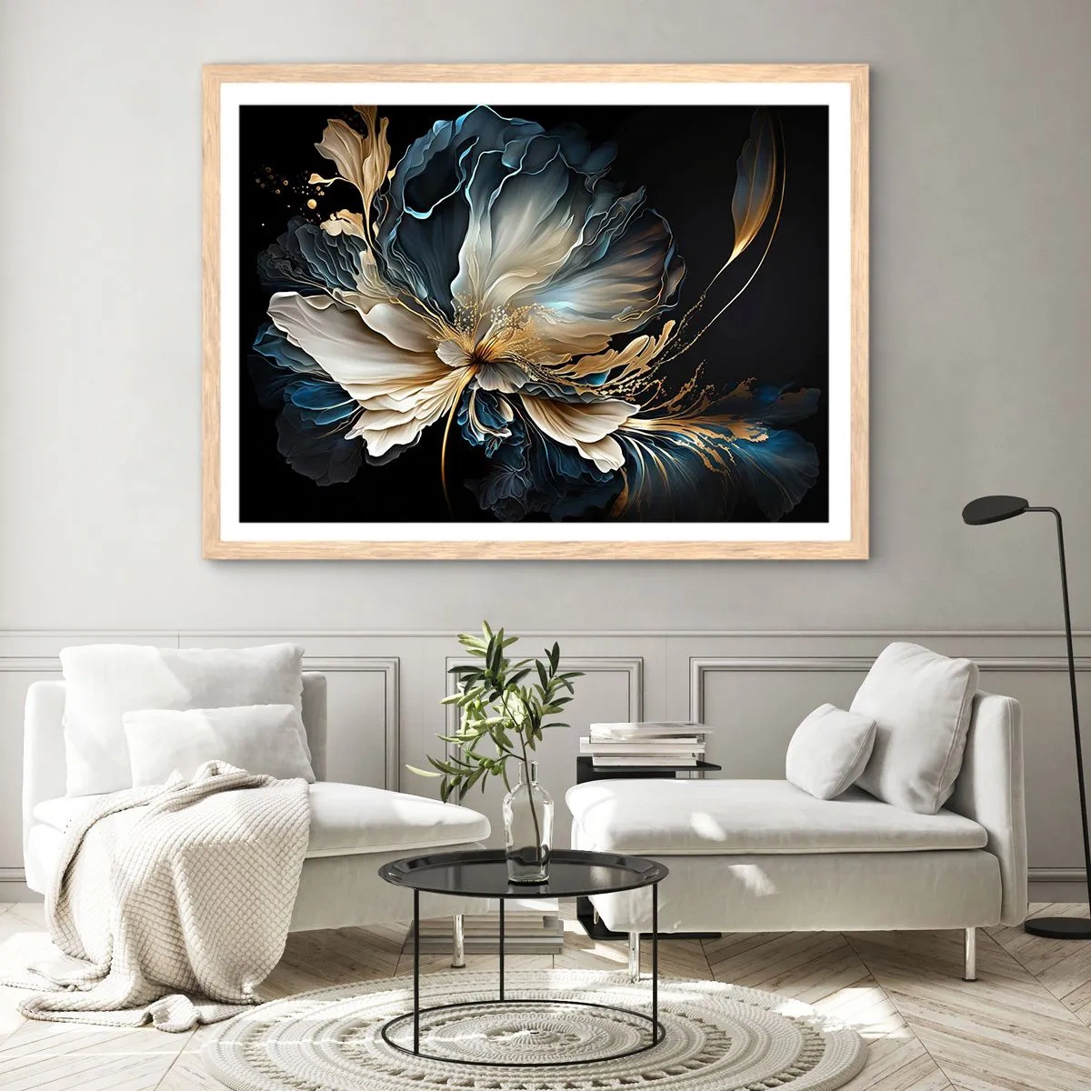 Affisch i ram av ljusek - Sagolik ormbunksblomma - 100x70 cm