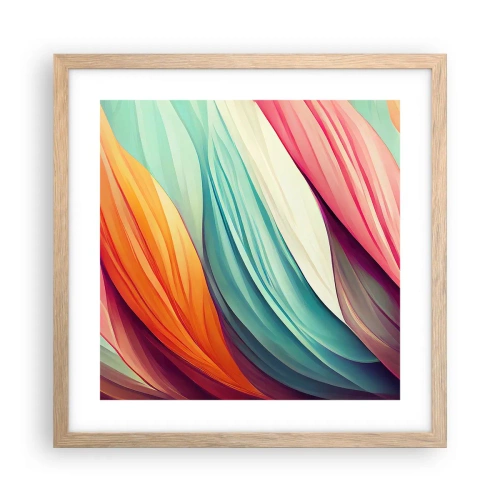 Affisch i ram av ljusek - Regnbågsväv - 40x40 cm