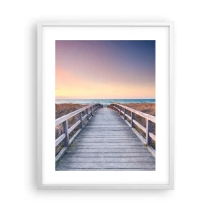 Affisch i vit ram - Kvällssken i Östersjön - 40x50 cm