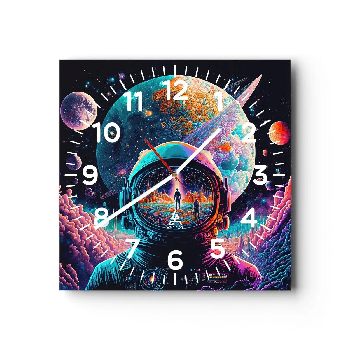 Väggklocka - Klocka på glas - Filosofer har aldrig drömt - 30x30 cm