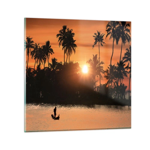 Glastavla - Bild på glas - Dags att vila - 30x30 cm