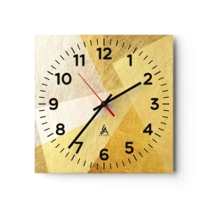 Väggklocka - Klocka på glas - Geometriskt väder - 30x30 cm