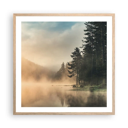 Affisch i ram av ljusek - Dagen föds - 60x60 cm