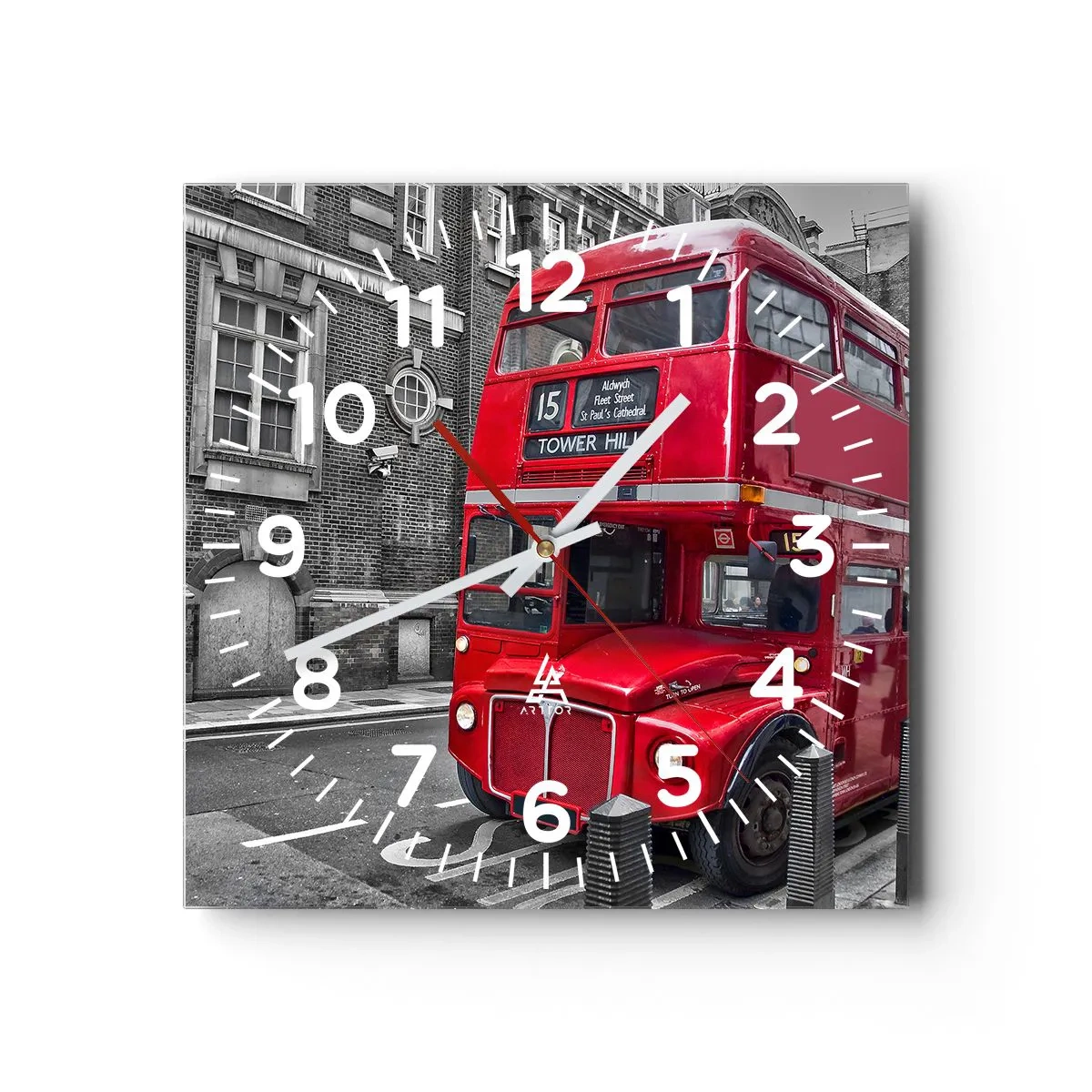 Väggklocka - Klocka på glas - Alltid samma - 30x30 cm