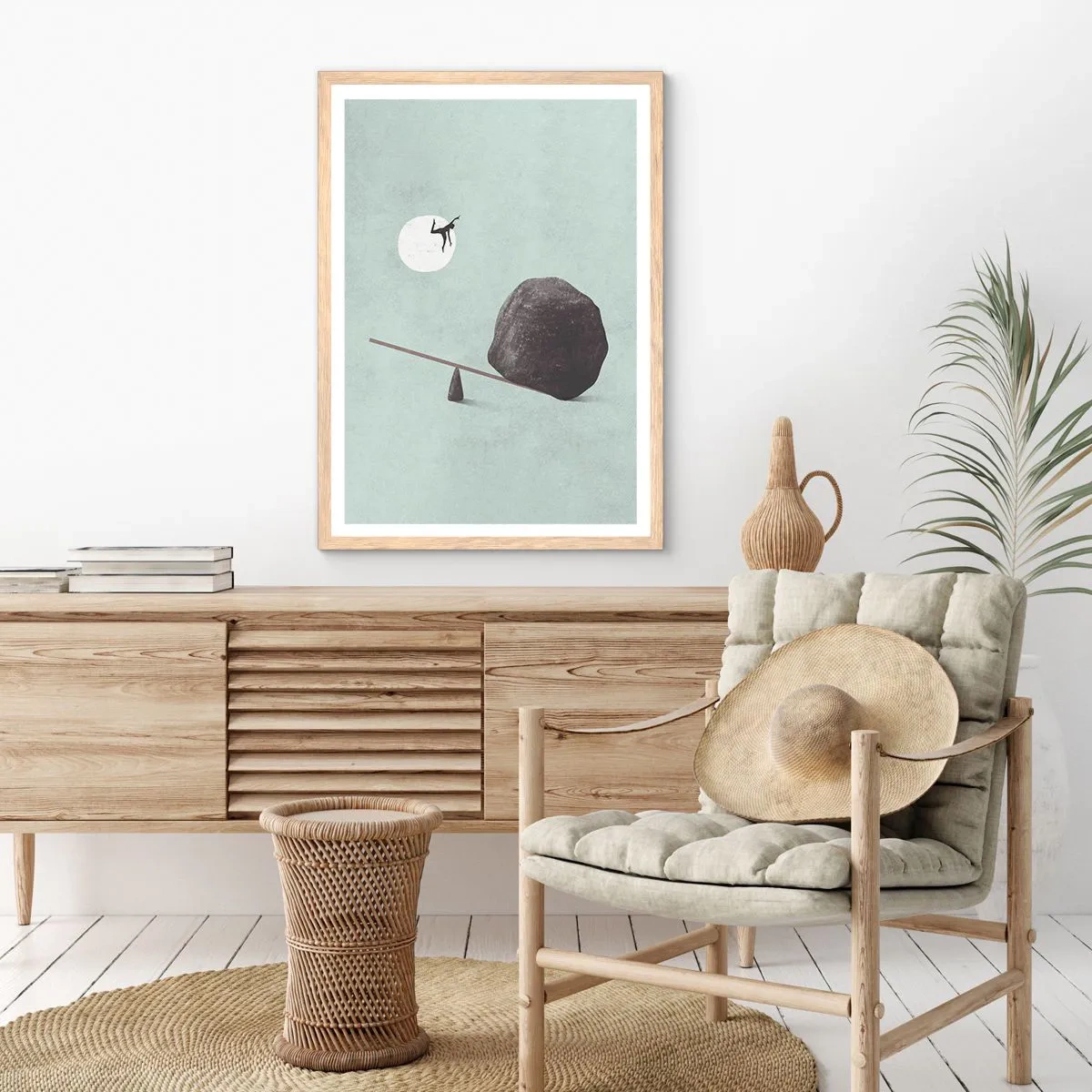 Affisch i ram av ljusek - Uppfylld dröm - 70x100 cm