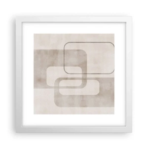 Affisch i vit ram - Geometrisk fug - 30x30 cm