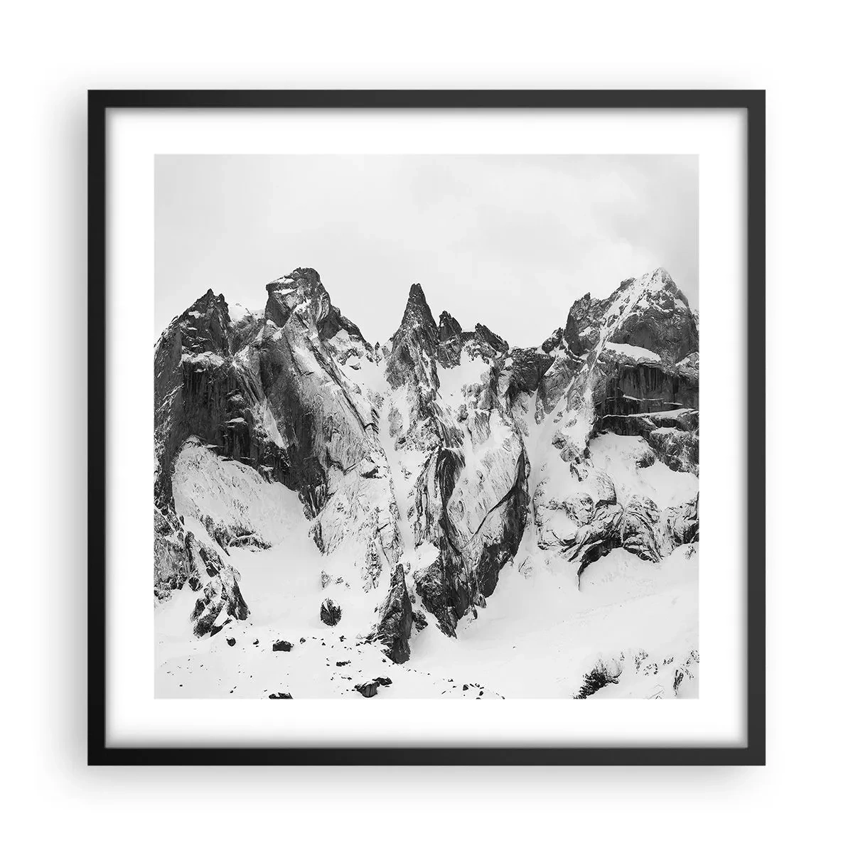 Affisch i svart ram - Granitfarlig bergsrygg - 50x50 cm