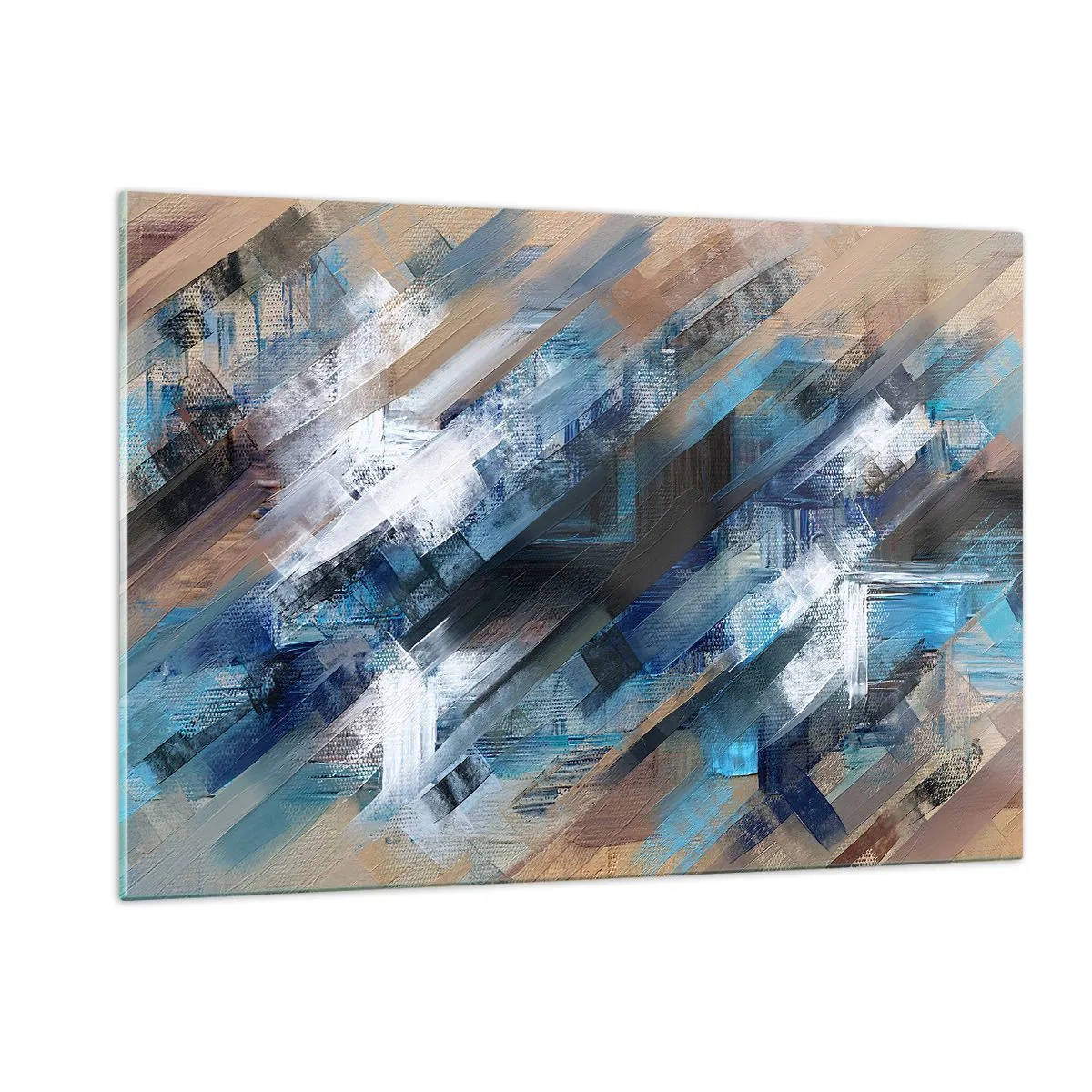 Glastavla - Bild på glas - På en blå sluttning - 120x80 cm