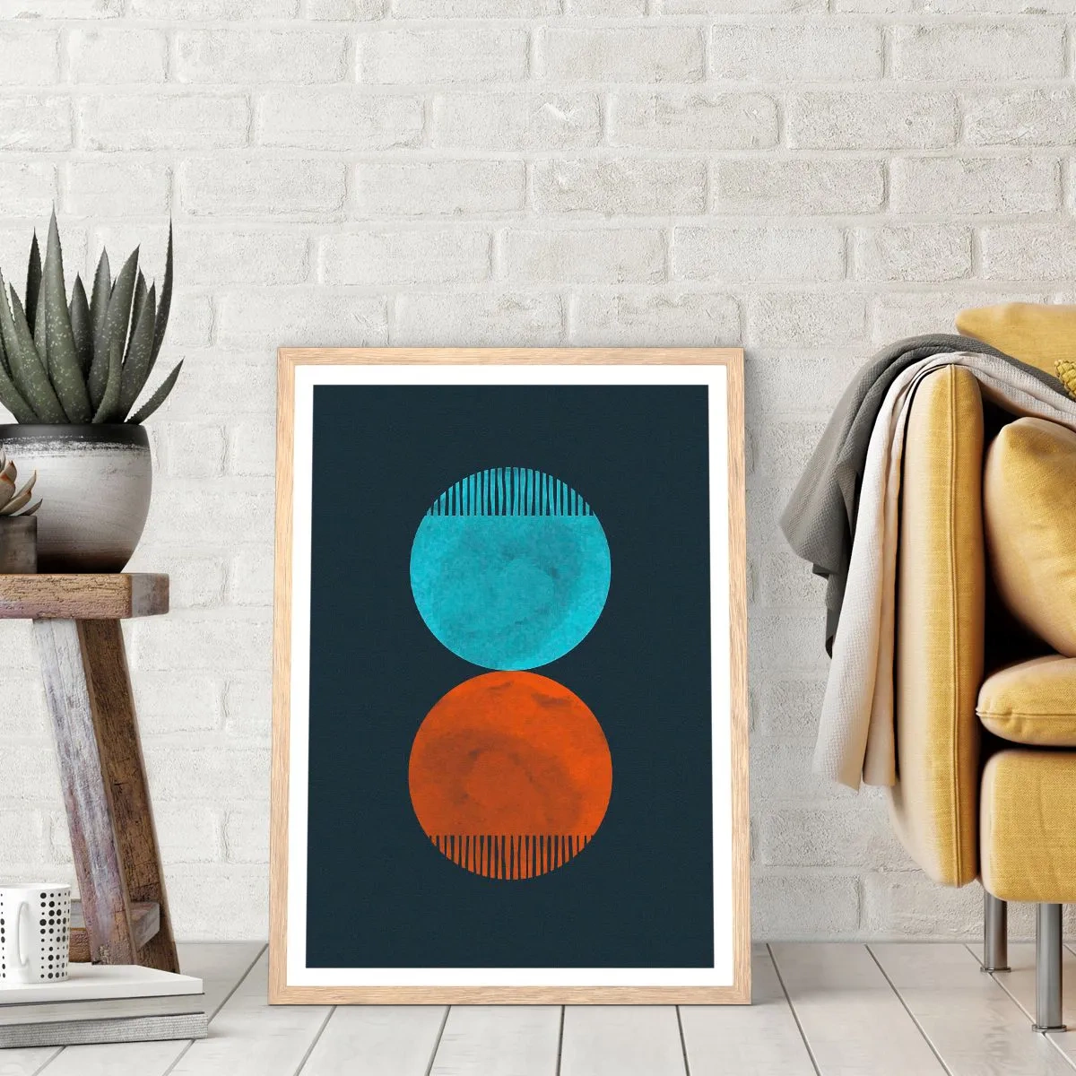 Affisch i ram av ljusek - Endast geometri? - 30x40 cm