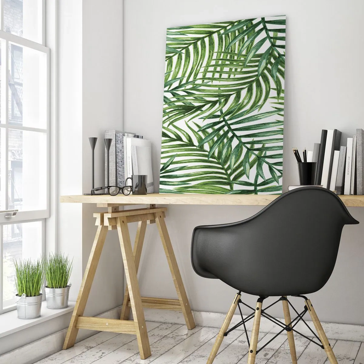 Glastavla - Bild på glas - Under gröna baldakinen - 70x100 cm