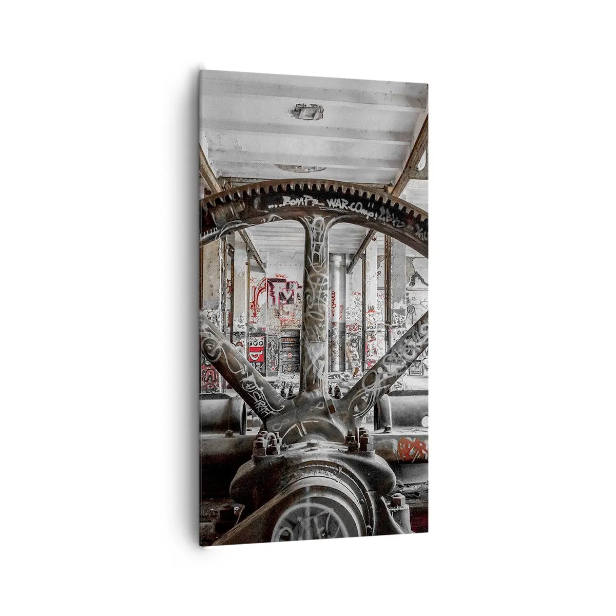 Canvastavla - Bild på duk - Fabrikens hemliga liv - 65x120 cm