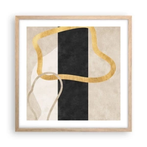 Affisch i ram av ljusek - Slingrande former - 50x50 cm